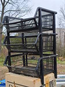 lot 361 image: Lot of (3) Plastic Stacking Baskets