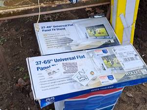lot 352 image: Lot of (2) Htft Universal Flat Panel TV Stands (in original packaging) - 27-46 and 37-65
