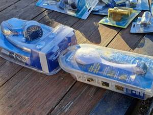 lot 479 image: Lot of (2) Shower Heads (in original packaging) - Massage Hand Shower, Dual Shower Kit