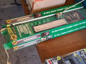 lot 544 image: Lot of (3) 18 Energy Saver Fluorescent Undercabinet Light Fixtures (in original packaging)