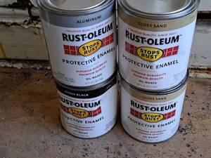 lot 553 image: Lot of (4 Cans) Rust-Oleum Assorted Protective Enamel Oil-Based Paint