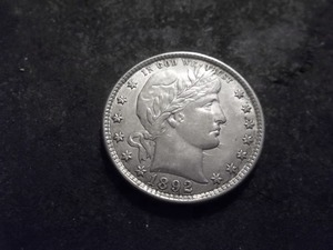 1892 O Liberty Barber Quarter