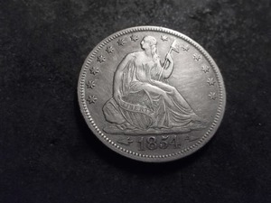 1854 Silver Liberty Seated Half Dollar