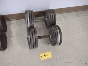 lot 36 image: (2) 80 lb. Dumbbells...
