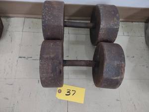 lot 37 image: (2) 65 lb. Dumbbells...