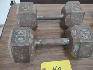 lot 40 image: (2) 30 lb. Dumbbells...