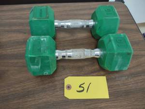 lot 51 image: (2) 10 lb. Dumbbells...