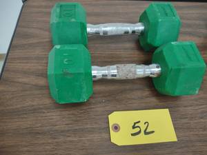 lot 52 image: (2) 10 lb. Dumbbells...