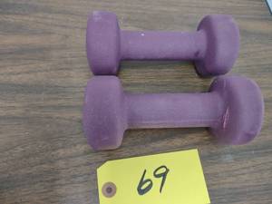 lot 69 image: (2) 5 lb. Dumbbells...