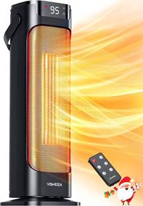 lot 14 image: 2 Pack Voweek 24 Space Heater,1500W PTC Fast Heating Ceramic Thermostat, Remote, Timer, 90° Oscillating NEW