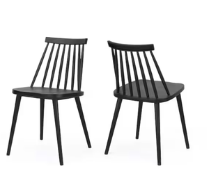 lot 70 image: Noble House Dunsmuir Black Farmhouse Spindle-Back Dining Chair (Set of 2) Model # 55398 UPC Code # 194188000607