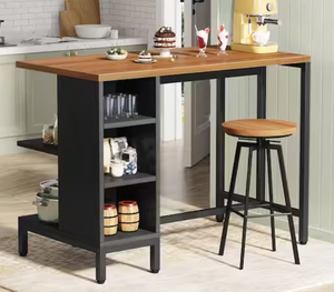 lot 72 image: Alan Walnut Wood Grain Kitchen Island with 5-Open Storage Shelves and Large Worktop Model # F142-A0186 UPC Code # 648722057386 NEW