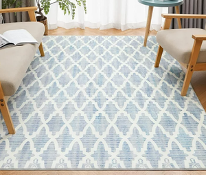lot 75 image: Area Carpet Living Room Carpet 5x7 Interior Abstract Soft Fluffy Pile Large Carpet with Low Fluffy Bedroom Dining Room Kitchen Table Under Washable Home Office Decor - GrayBlue