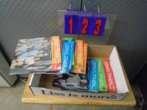 Flat of 10 - 12 Star Trek audio records. As shown.