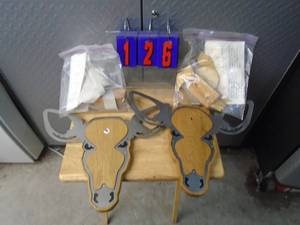 Qty of 2 wood & steel antler mounts. As shown.