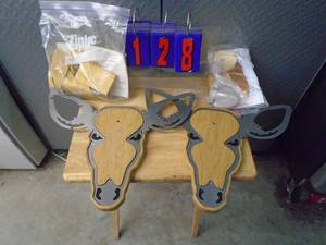 Qty of 2 wood & steel antler mounts. As shown.