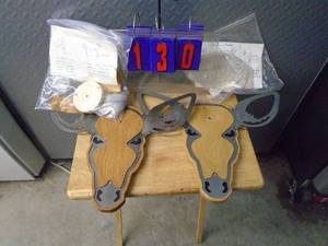 Qty of 2 wood & steel antler mounts. As shown.