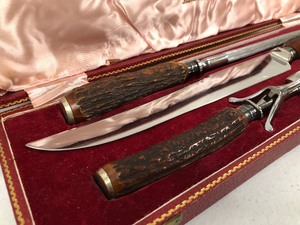 lot 40 image: Excellent Stag Handle Unused Carving Set