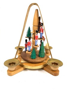 lot 205 image: Vintage Wood German Christmas Pyramid Candle Display 