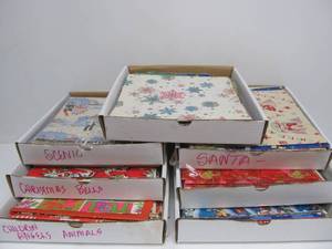 lot 101 image: Great Collection of Old Vintage Christmas Wrapping Paper