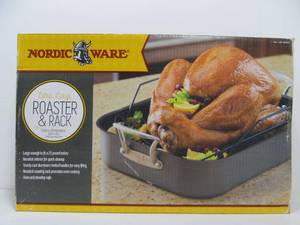 lot 179 image: Brand New NORDIC WARE Extra Large Roaster & Rack