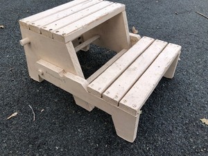 lot 215 image: Folding Vintage Wooden Step Stool  Chair
