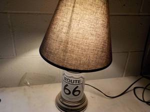 Route 66 Lamp - works 18 tall with shade