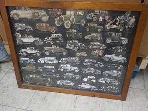 1920-30 Car Display Framed with Glass 24 x 30