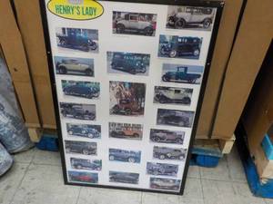 Henrys Lady Model A Cars 1928-31 19 x 35 framed