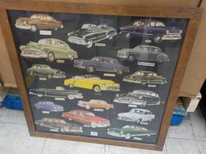 1951 Cars Framed Print with Glass 26.5 x 26.5