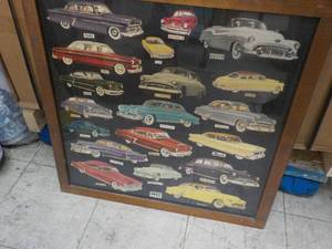 1952 Cars Framed Print with Glass 26.5 x 26.5