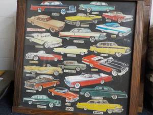 1956 Cars Framed Print with Glass 26.5 x 26.5