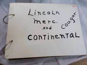 Collectible Car Scrap Book- Lincoln, Mercury, Cougar and Continental