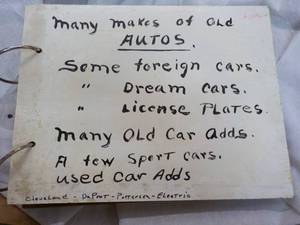 Collectible Car Scrap Book- Many Makes of Old Autos