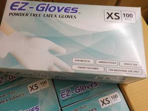 EZ Gloves Powder Free Latex Gloves 1000 size XS