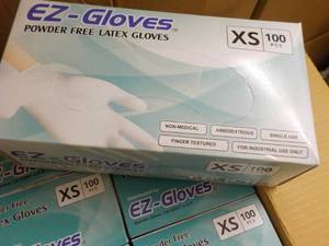 EZ Gloves Powder Free Latex Gloves 1000 size XS
