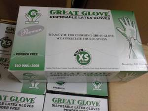 Great Glove Disposable Latex Gloves Power Free 1000 size XS