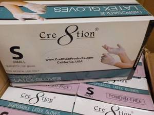 Cre8tion Disposable Latex Gloves Powder Free 1000 size S