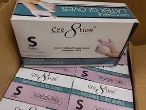 Cre8tion Disposable Latex Gloves Powder Free 1000 size S