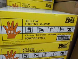 Valu Guard Yellow Stretch Gloves 1000 size XXL Powder free
