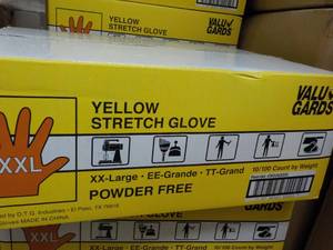 Valu Guard Yellow Stretch Gloves 1000 size XXL Powder free