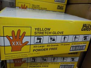 Valu Guard Yellow Stretch Gloves 1000 size XXL Powder free