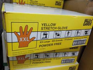 Valu Guard Yellow Stretch Gloves 1000 size XXL Powder free