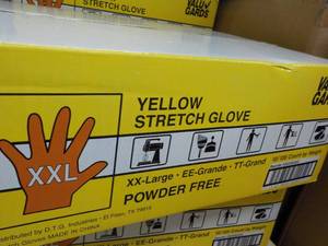 Valu Guard Yellow Stretch Gloves 1000 size XXL Powder free