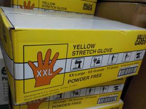 Valu Guard Yellow Stretch Gloves 1000 size XXL Powder free