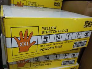 Valu Guard Yellow Stretch Gloves 1000 size XXL Powder free