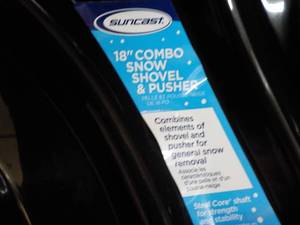 Suncast 18 Combo Snow Shovel and Pusher- made in USA