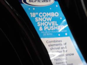 Suncast 18 Combo Snow Shovel and Pusher- made in USA