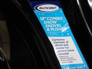 Suncast 18 Combo Snow Shovel and Pusher- made in USA