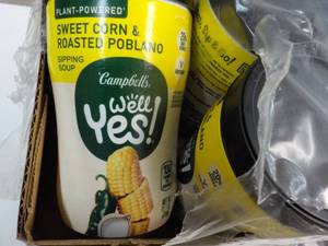 16 ct 11.1 oz Campbells Well Yes Sweet Corn and Roasted Robland Sipping Soup best date 08172023